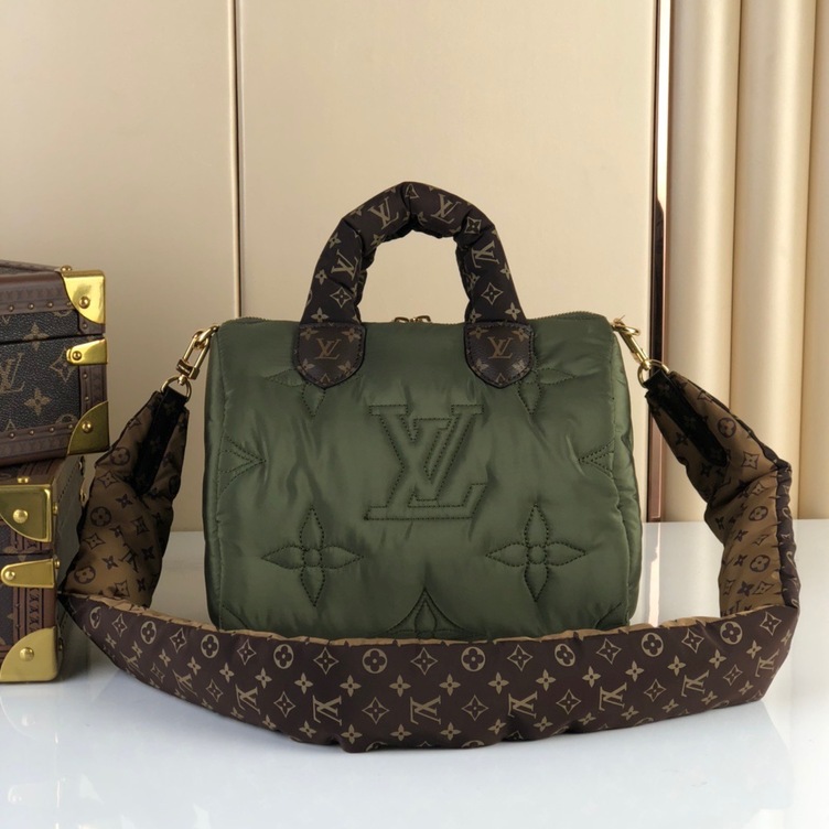 Lv Speedy Bandouliere 25 Green Canvas Ss2022