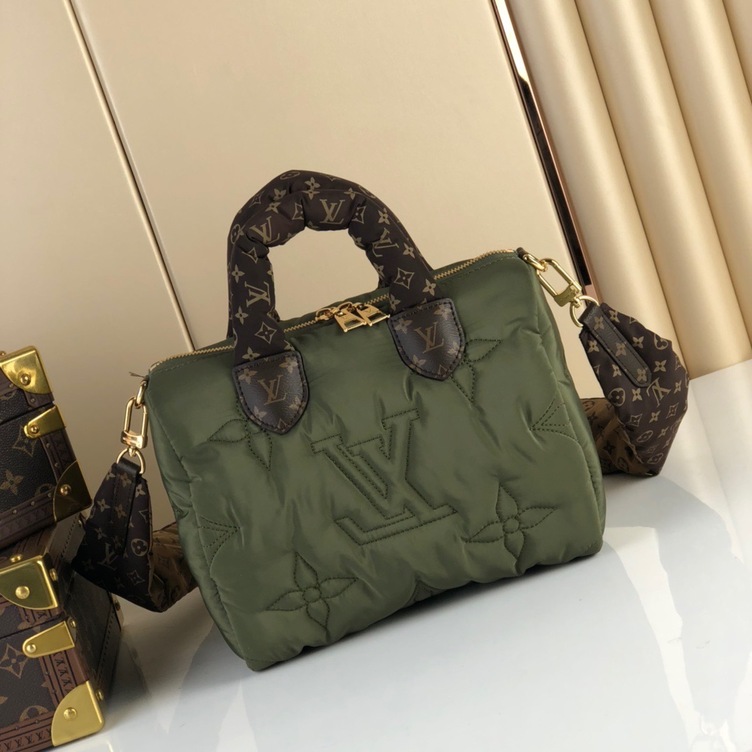 Lv Speedy Bandouliere 25 Green Canvas Ss2022