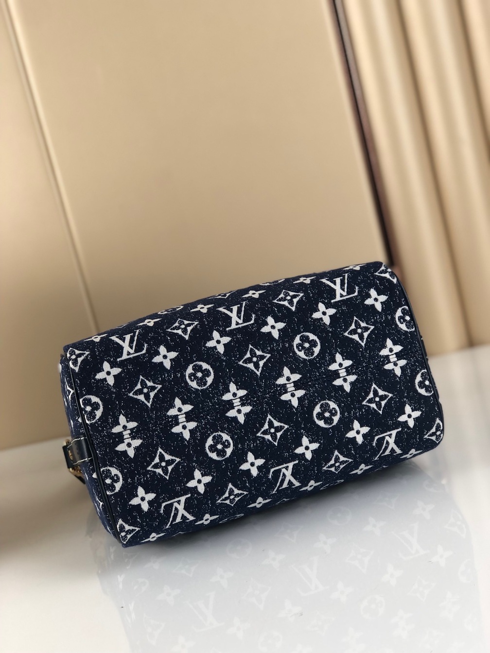 Lv Speedy Bandouliere 25 Mono Denim Bag