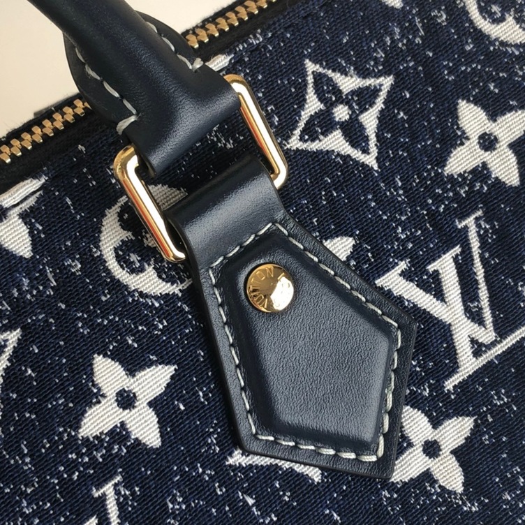 Lv Speedy Bandouliere 25 Mono Denim Bag