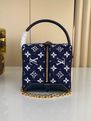 Lv Square Bag 16 Denim Mono Ss2022