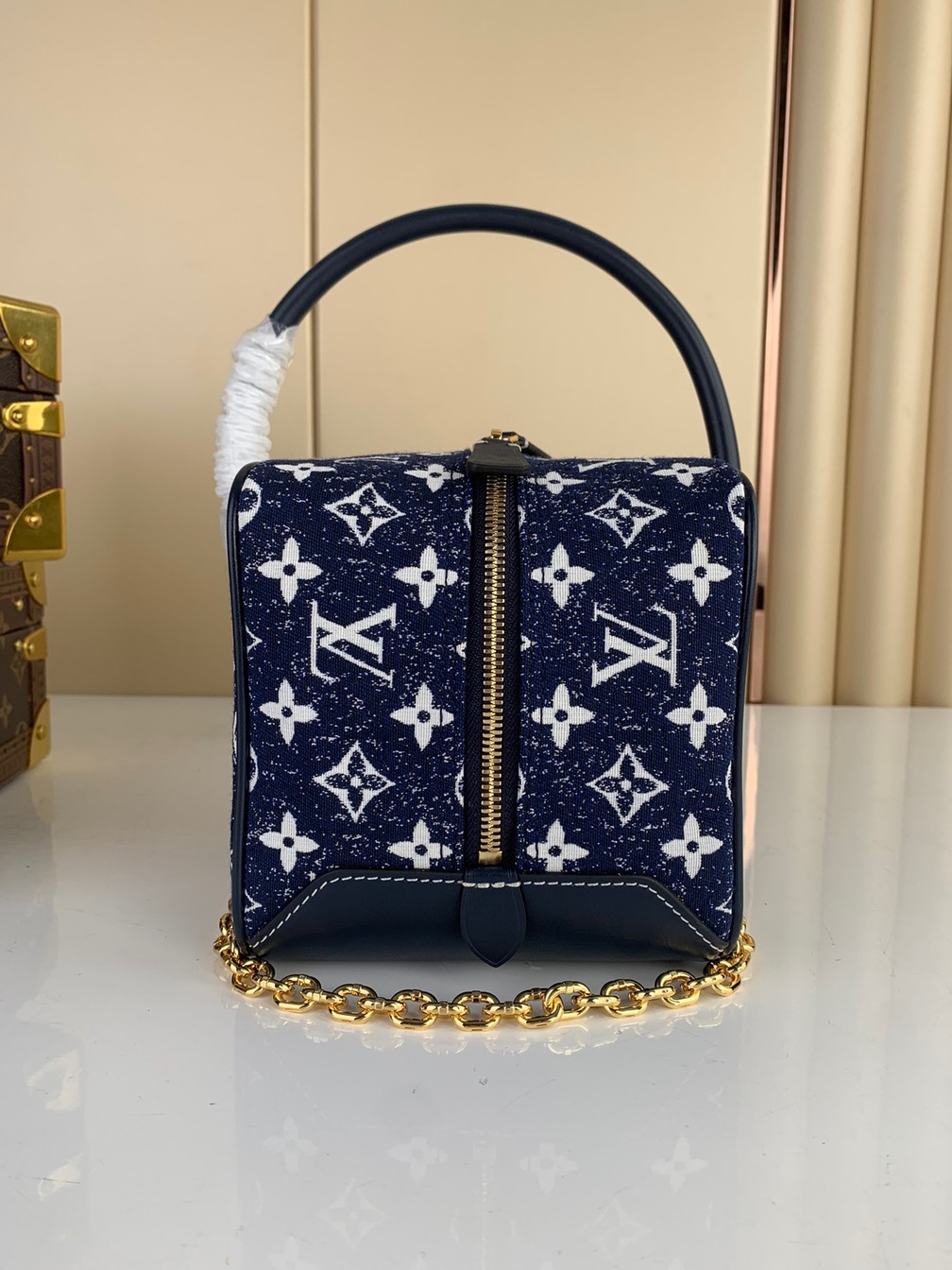 Lv Square Bag 16 Denim Mono Ss2022