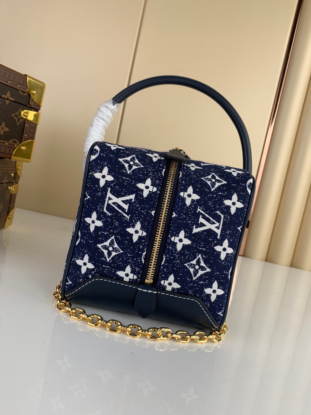 Lv Square Bag 16 Denim Mono Ss2022