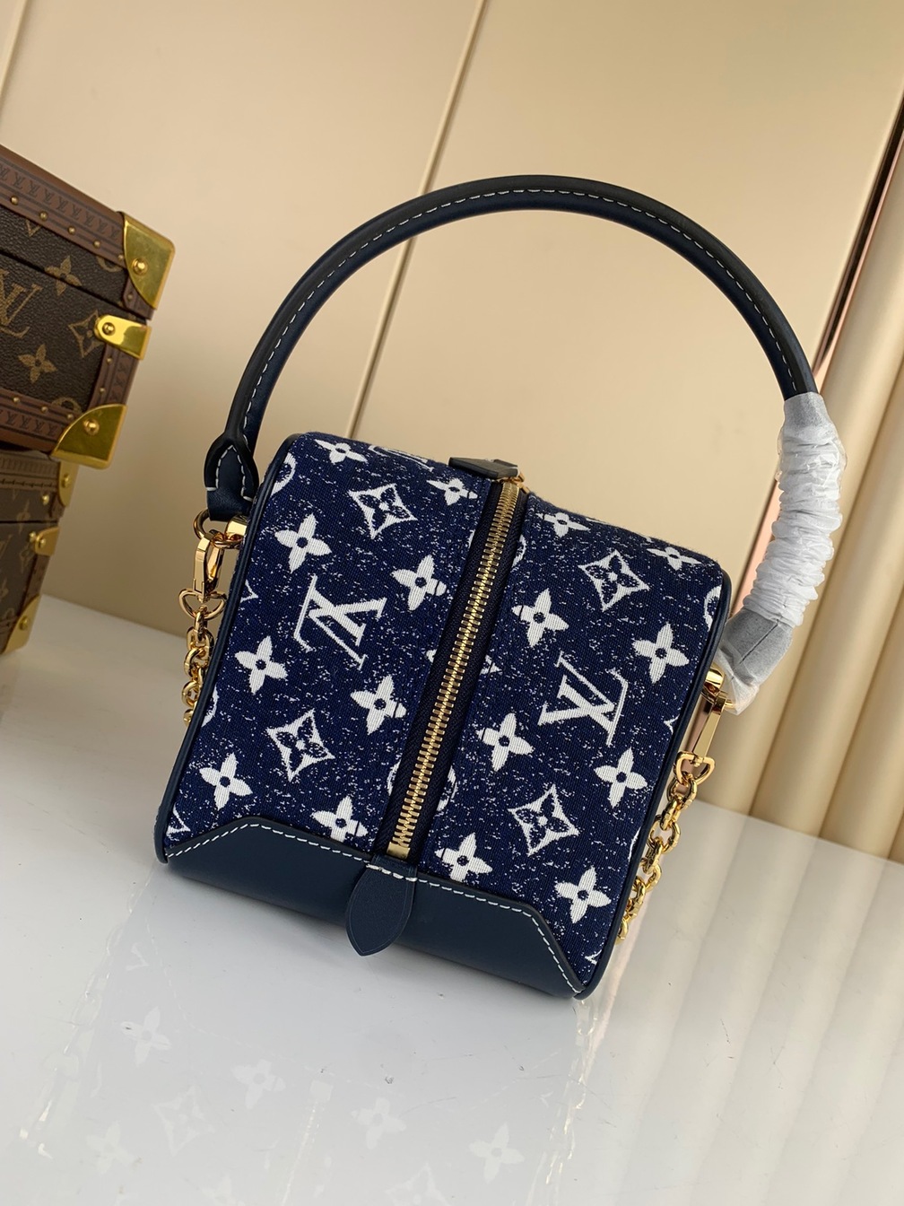 Lv Square Bag 16 Denim Mono Ss2022