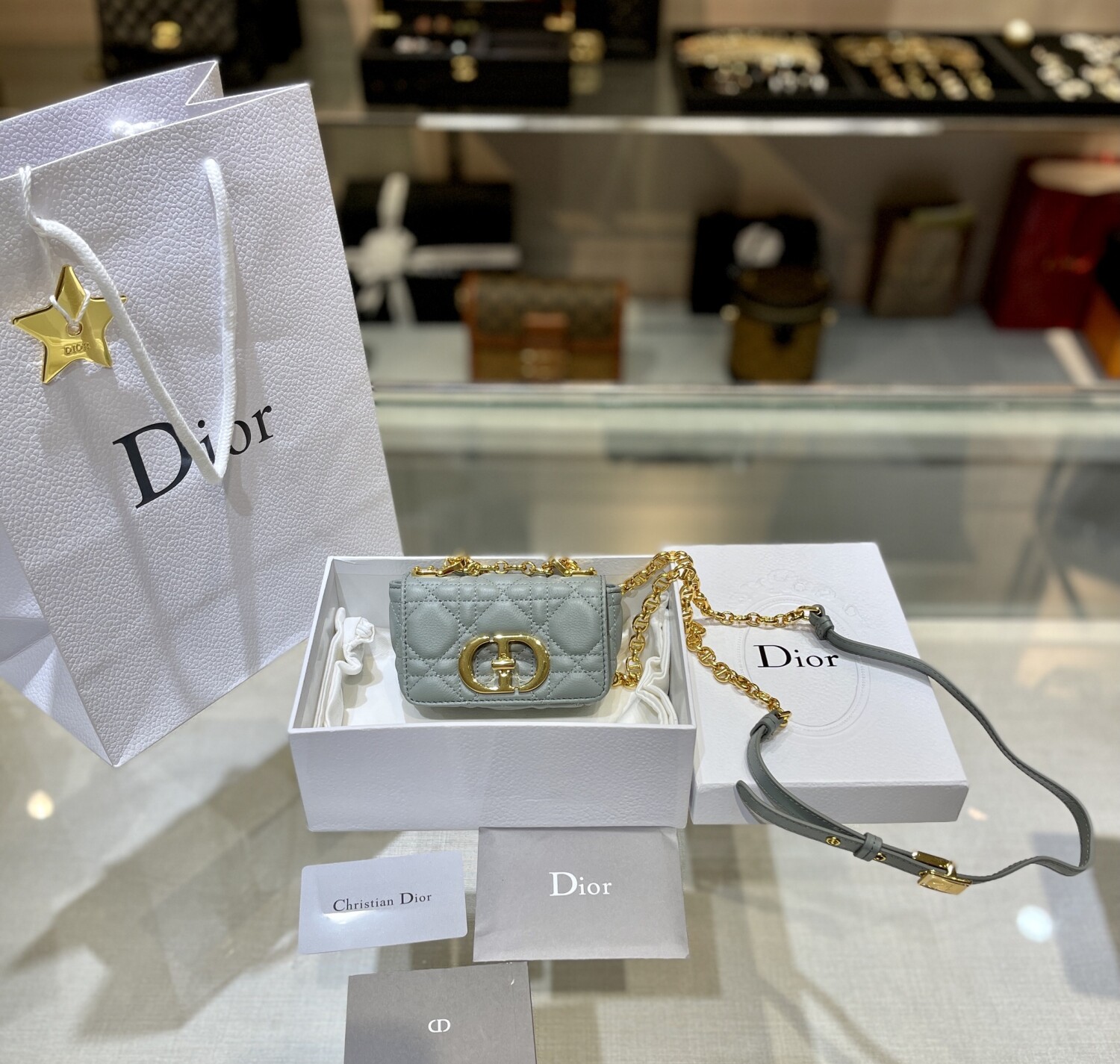 Dior Caro Nano Xanh Sz 11