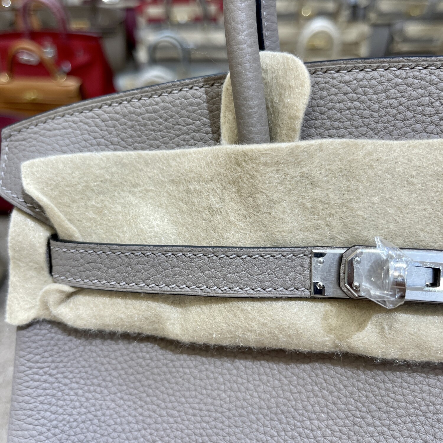 Hermes Birkin Dark Gray 25 Sliver Chain