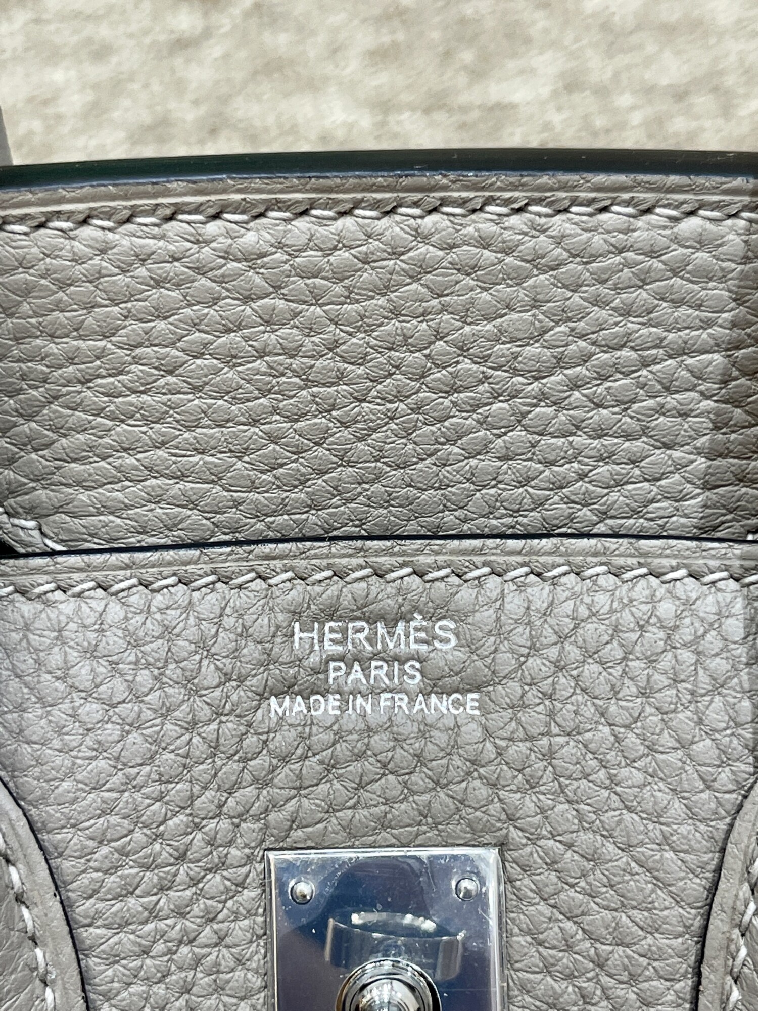 Hermes Birkin Dark Gray 25 Sliver Chain