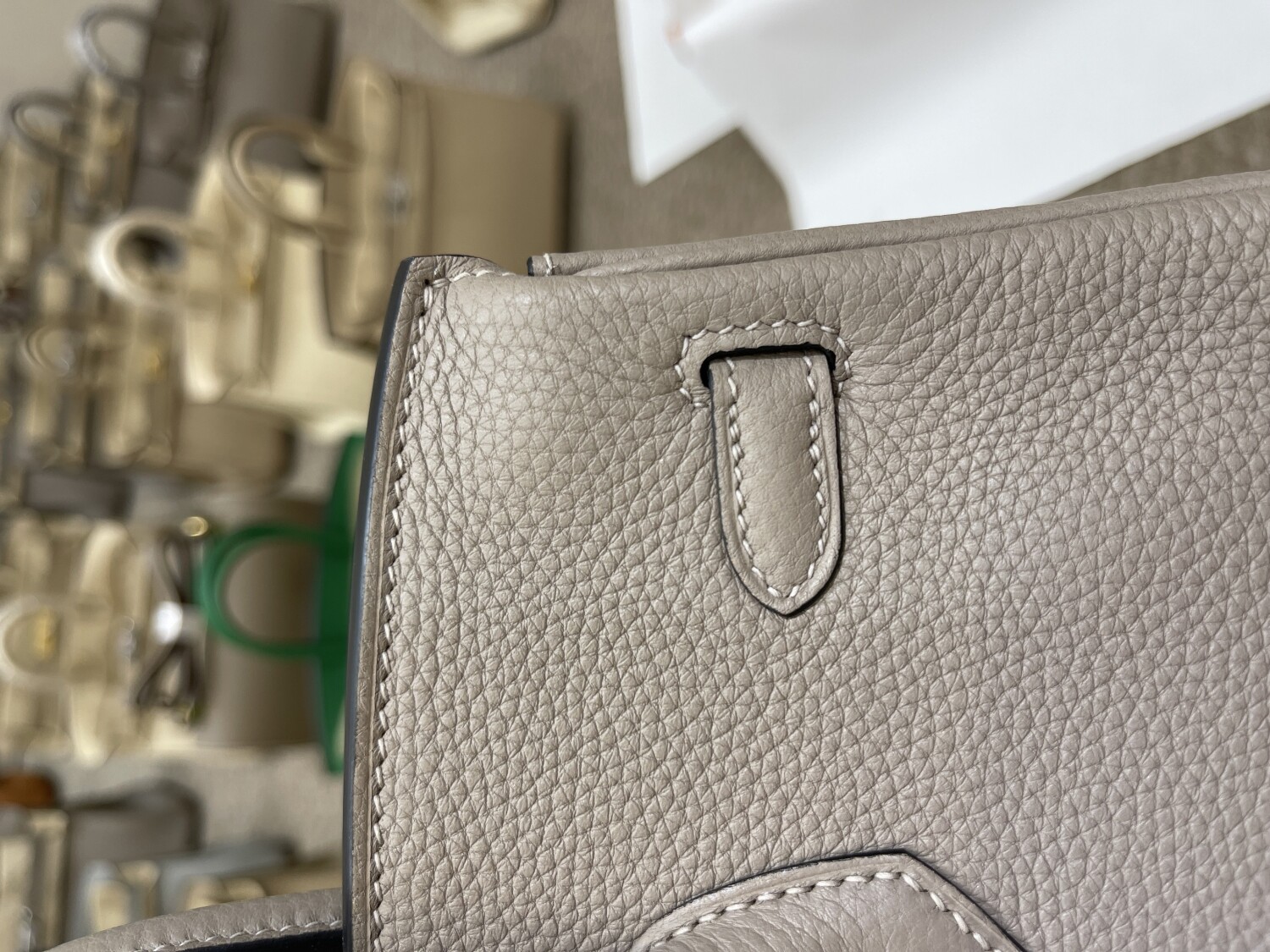 Hermes Birkin Dark Gray 25 Sliver Chain