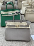 Hermes Birkin Dark Gray 25 Yellow Chain