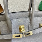 Hermes Birkin Dark Gray 25 Yellow Chain