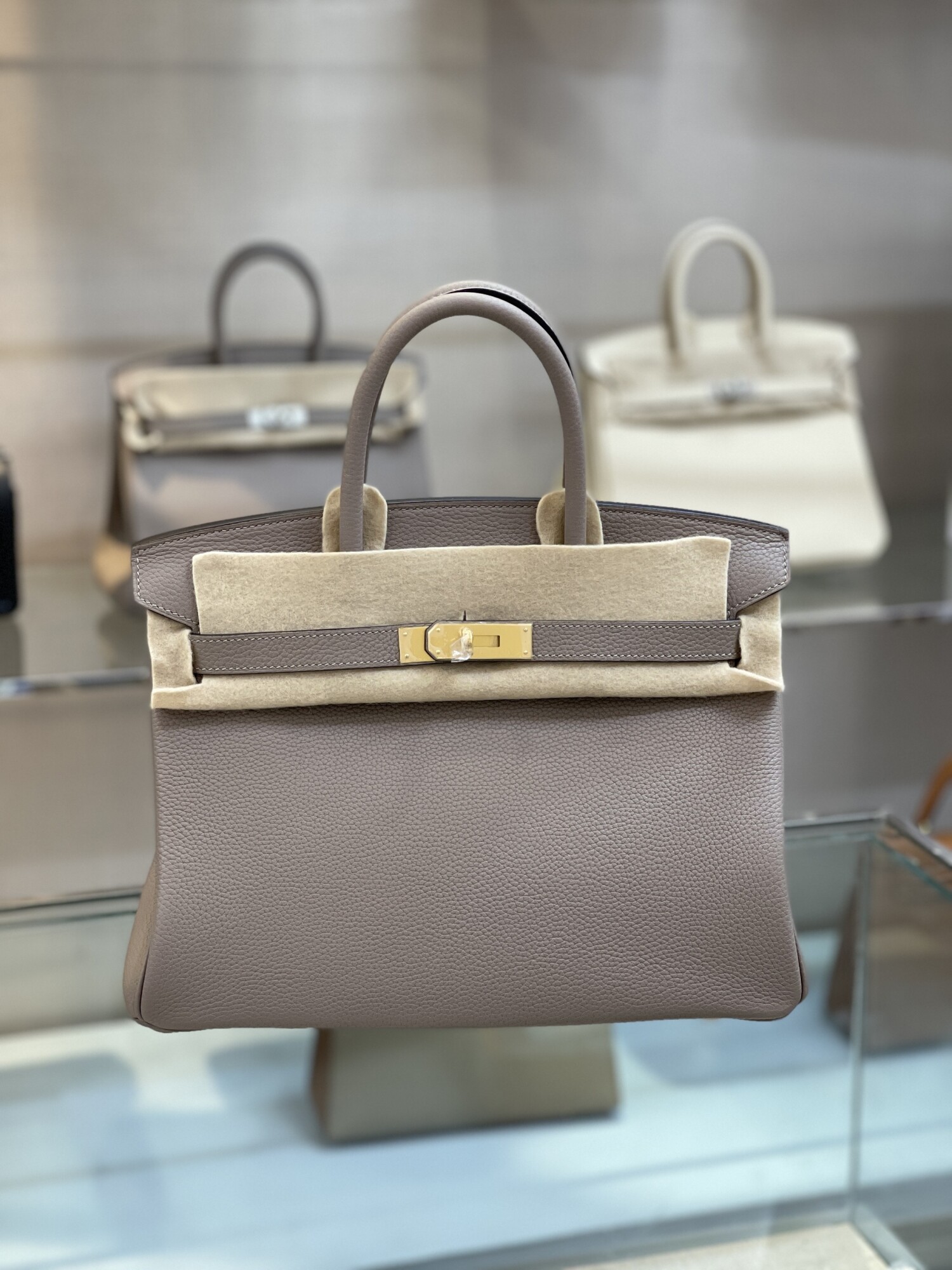 Hermes Birkin Dark Gray 30 Yellow Chain