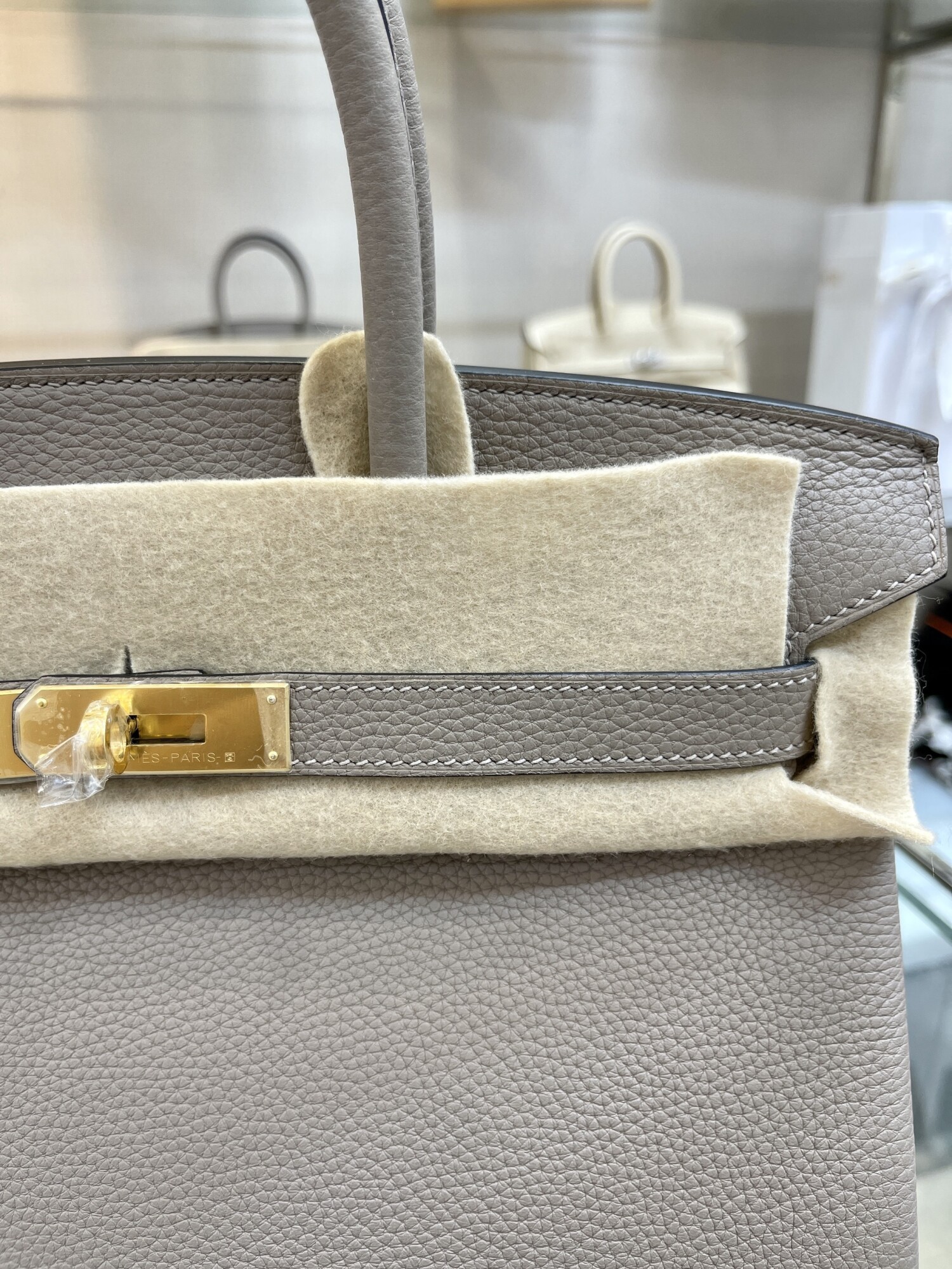 Hermes Birkin Dark Gray 30 Yellow Chain