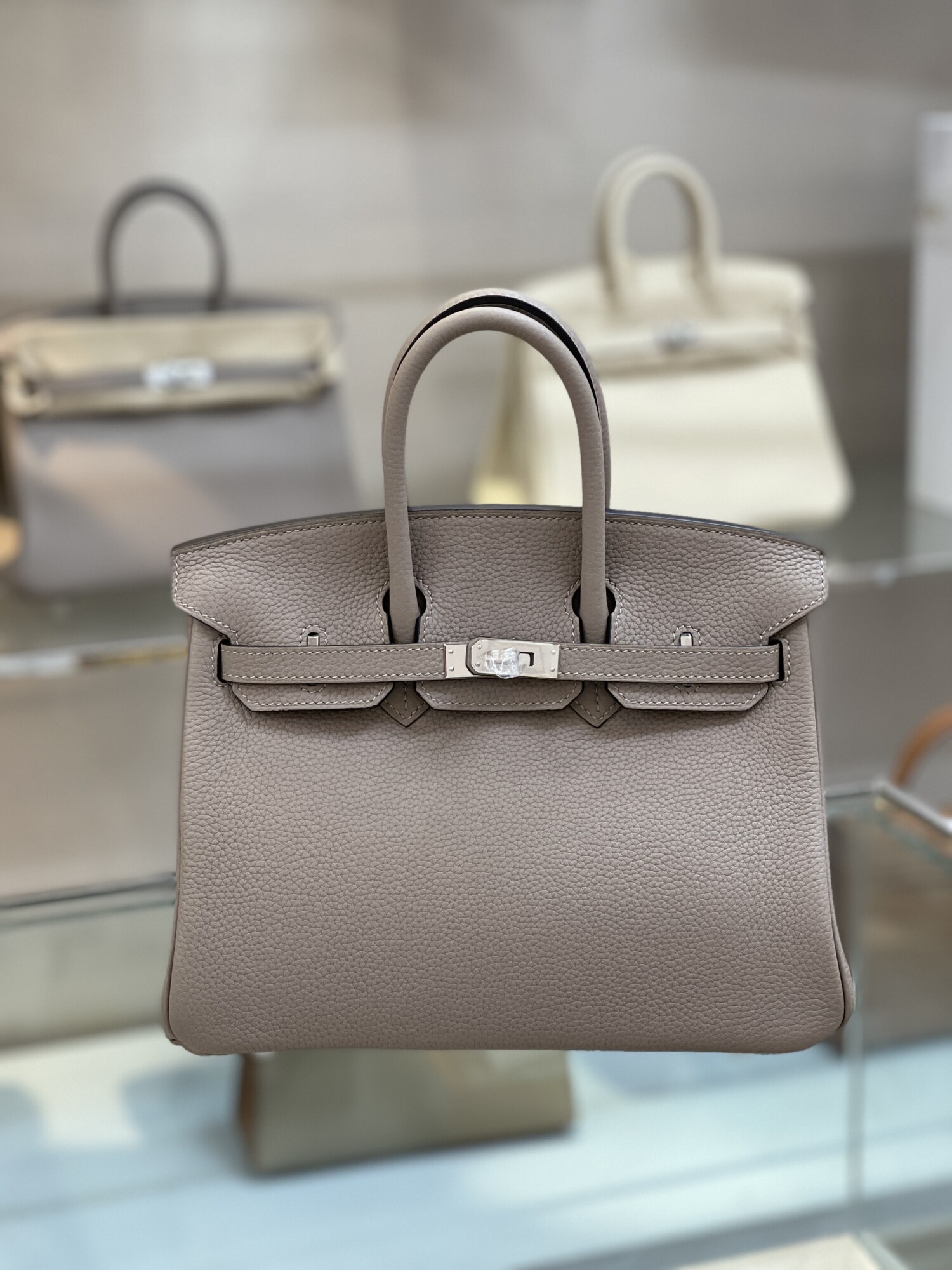 Hermes Birkin Gray 25 Sliver Chain