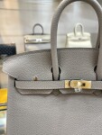 Hermes Birkin Gray 25 Yellow Chain