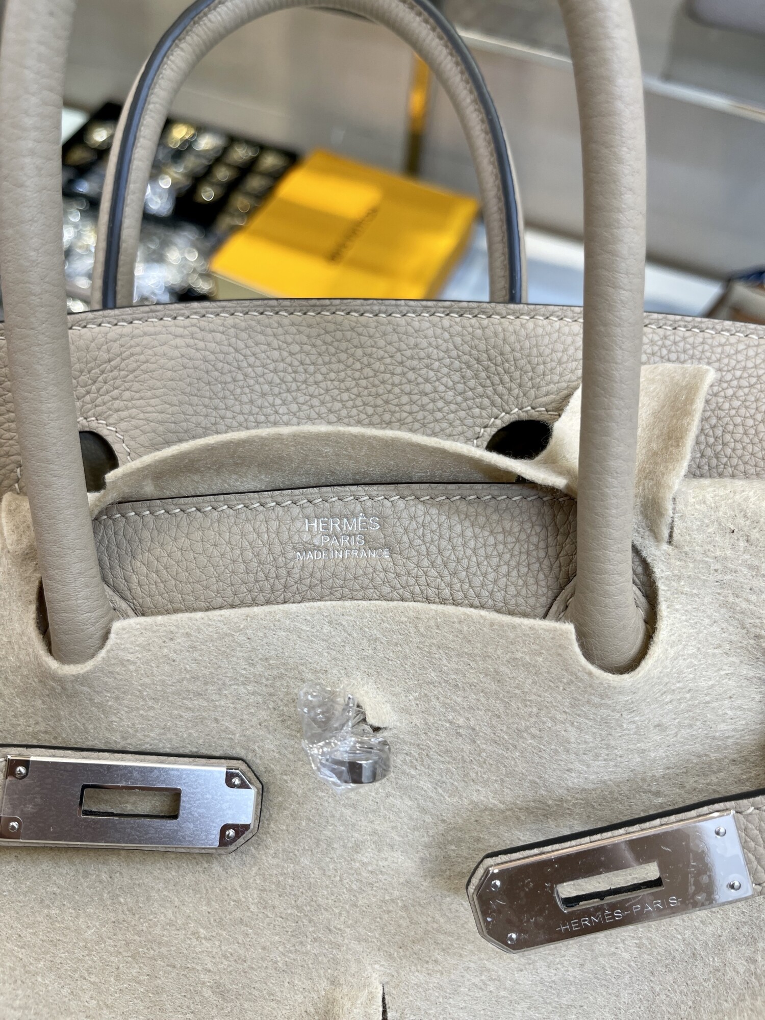 Hermes Birkin Lightly Beige 30 Sliver Chain