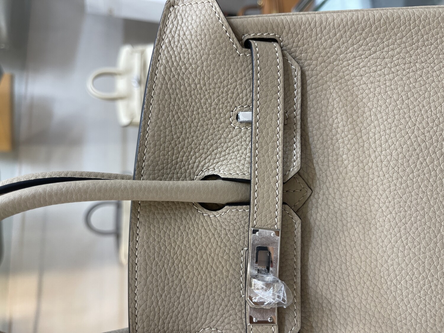 Hermes Birkin Lightly Beige 30 Sliver Chain
