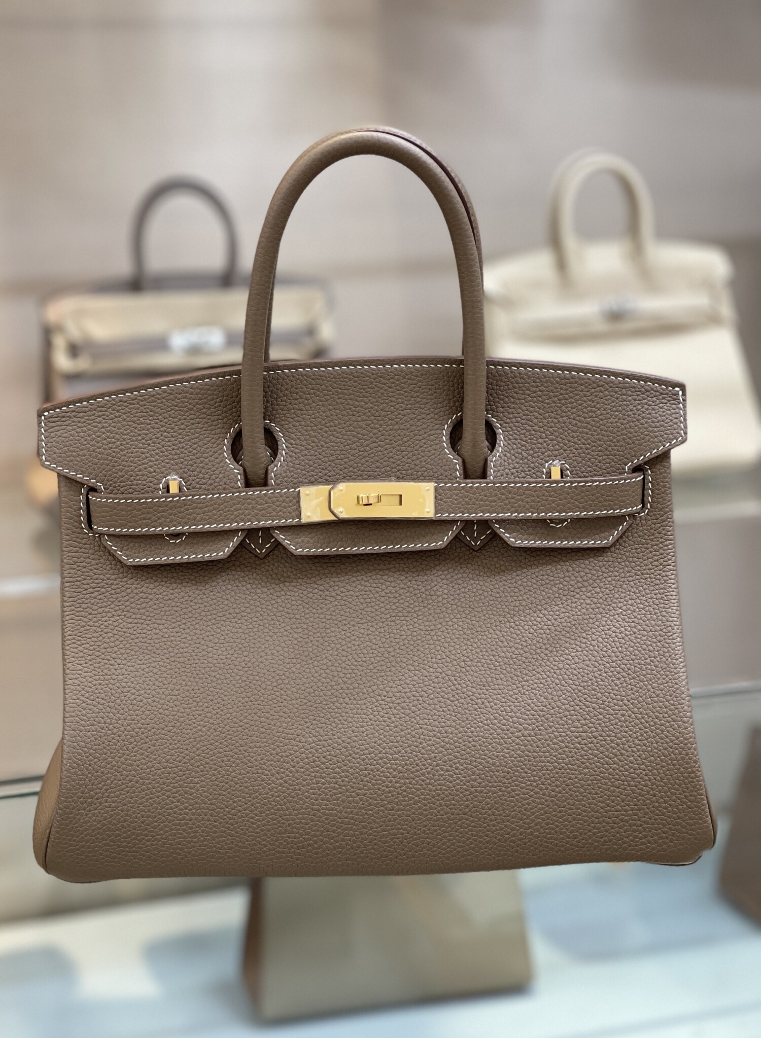 Hermes Birkin Lightly Brown 30 Yellow Chain