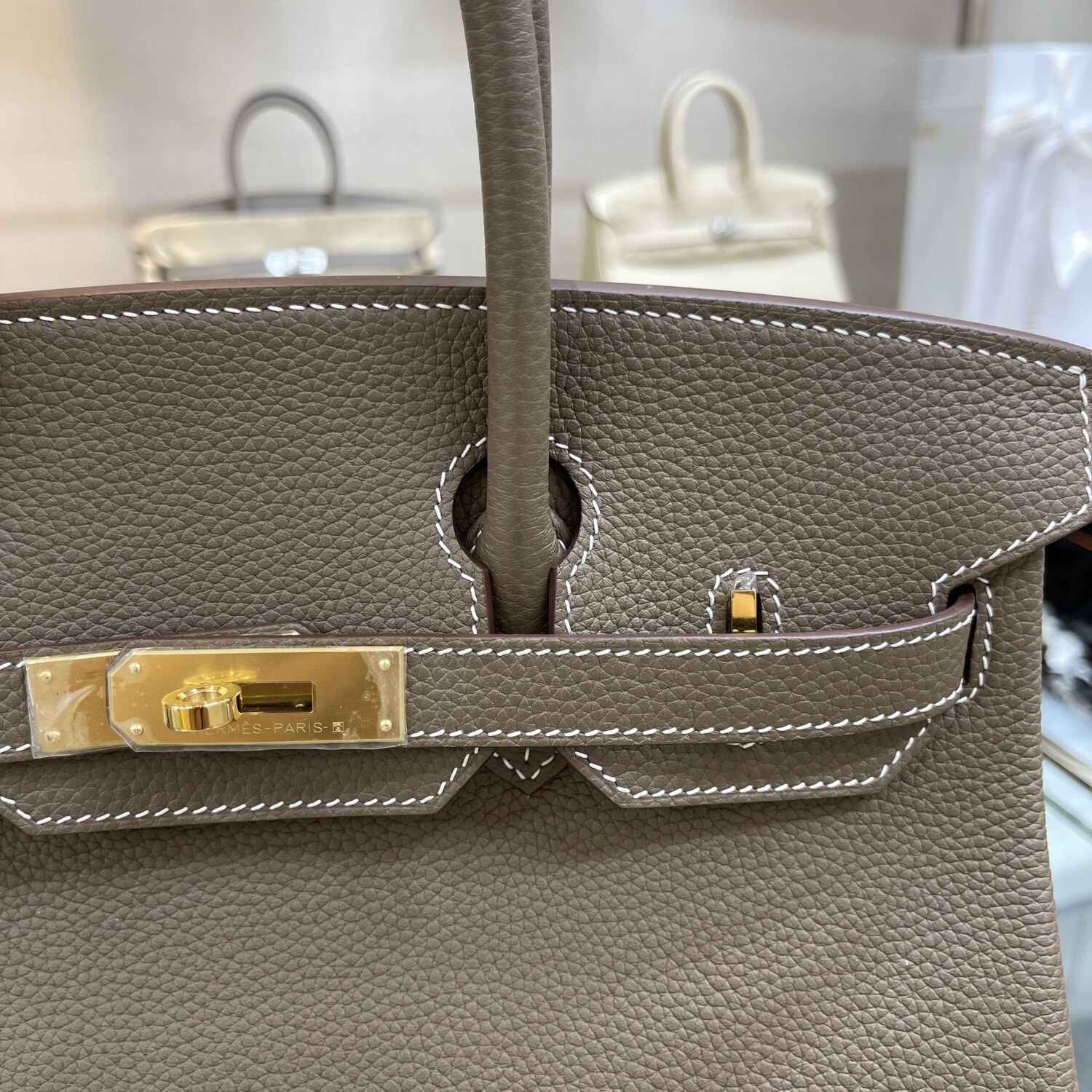 Hermes Birkin Lightly Brown 30 Yellow Chain