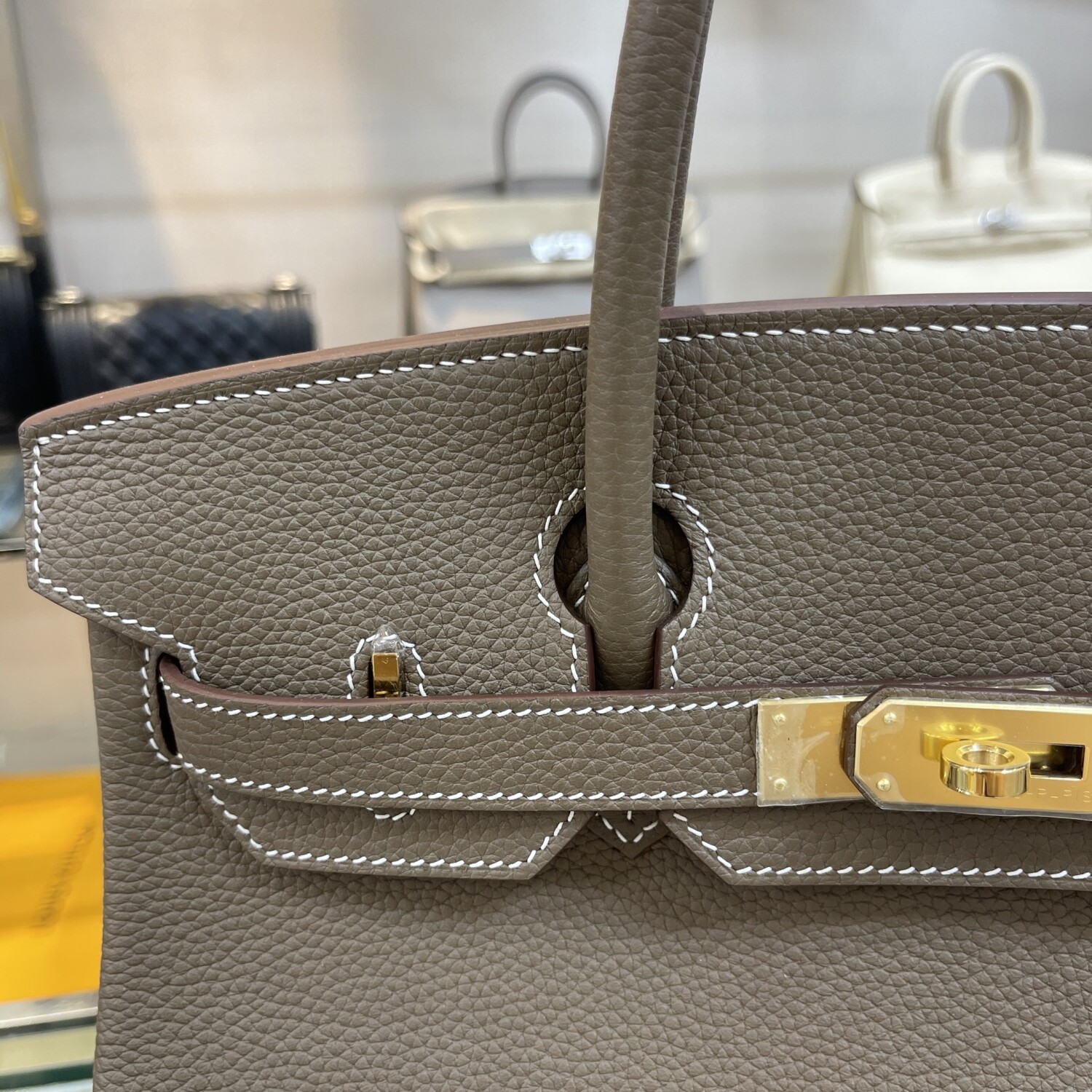Hermes Birkin Lightly Brown 30 Yellow Chain