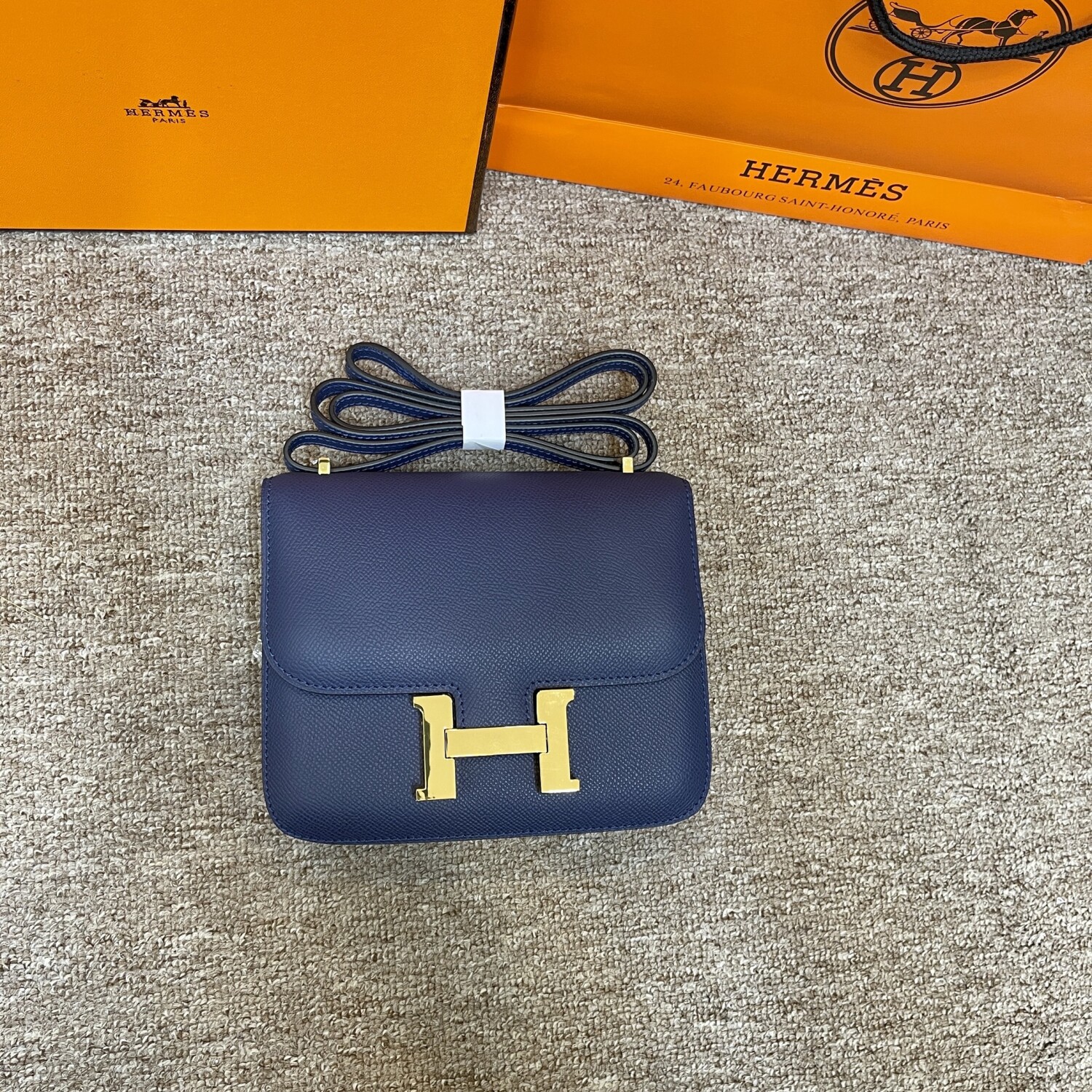 Hermes Constance 19 Blue Navy