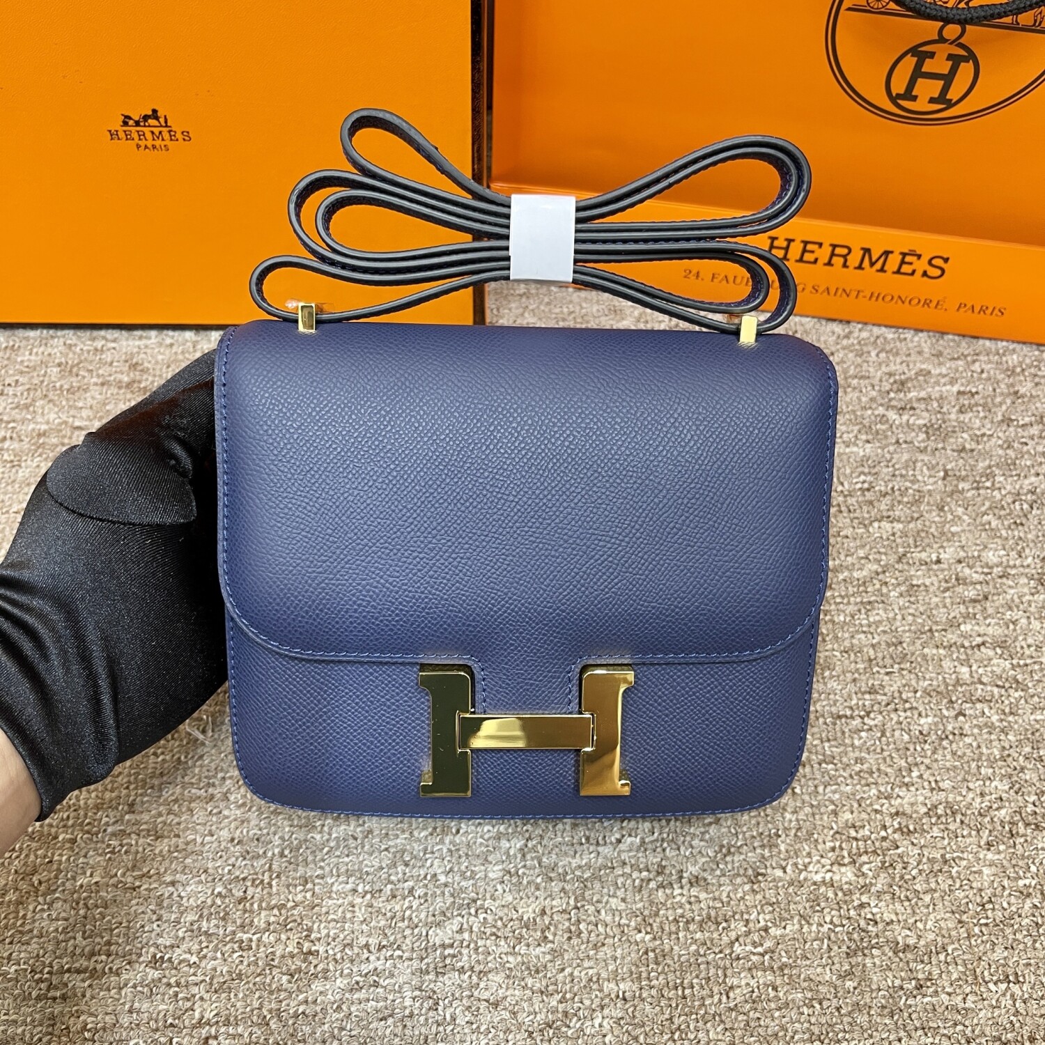 Hermes Constance 19 Blue Navy