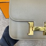 Hermes Constance Gray 23 Yellow Chain