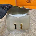 Hermes Constance Gray 23 Yellow Chain
