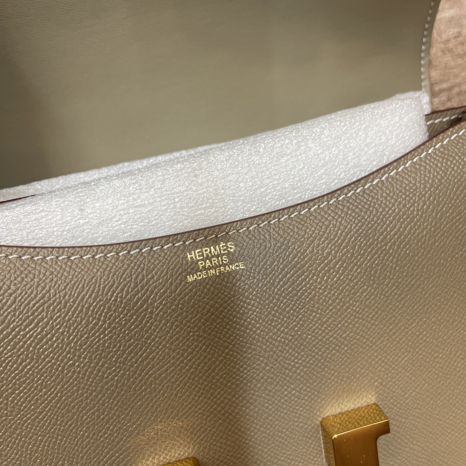 Hermes Constance Gray 23 Yellow Chain