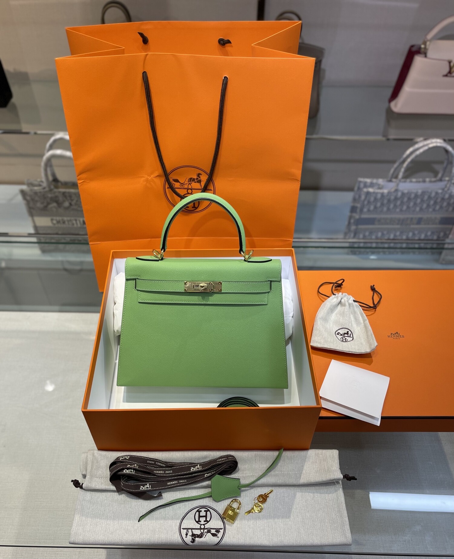 Hermes Kelly Green 28