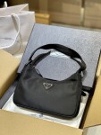 Mini Prada Pochette Bag Black Canvas