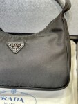 Mini Prada Pochette Bag Black Canvas