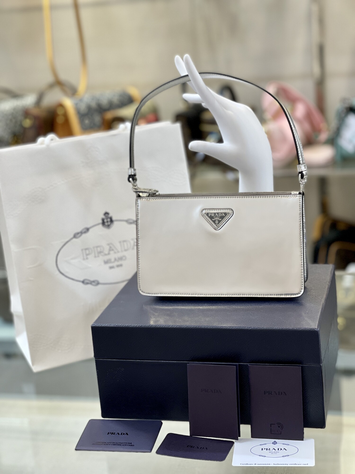 Prada Mini Woc Bag White