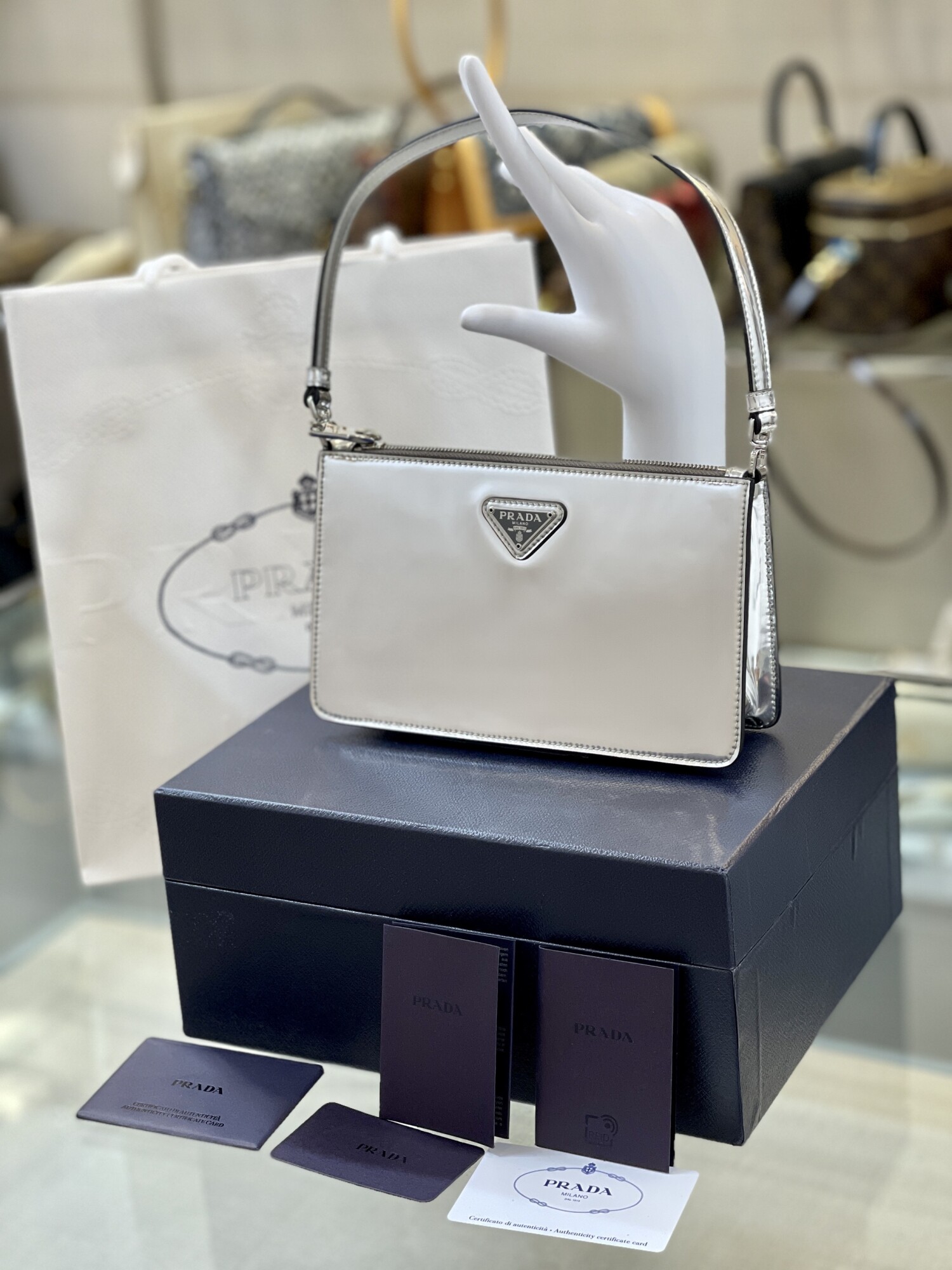 Prada Mini Woc Bag White