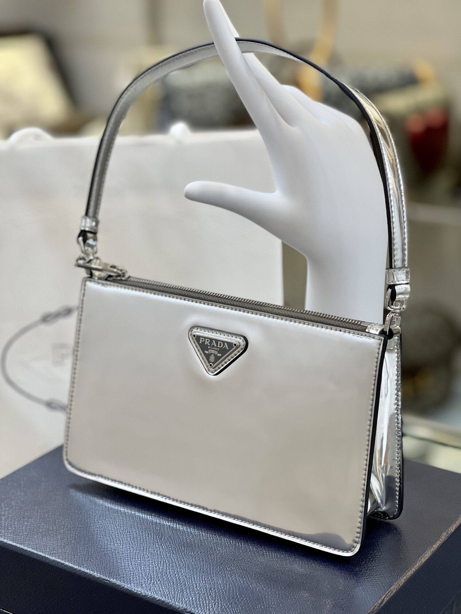 Prada Mini Woc Bag White