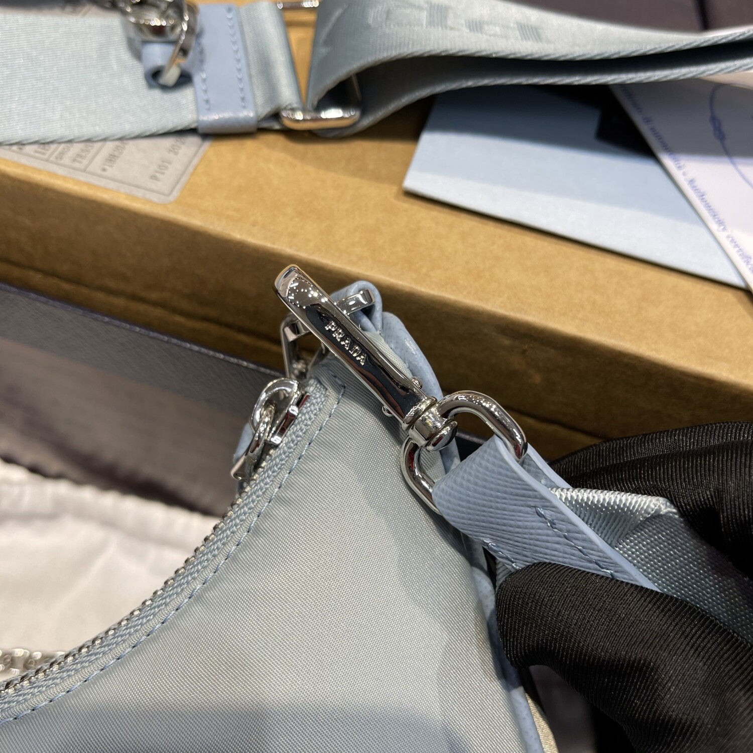 Set Prada Hobo Blue Bag