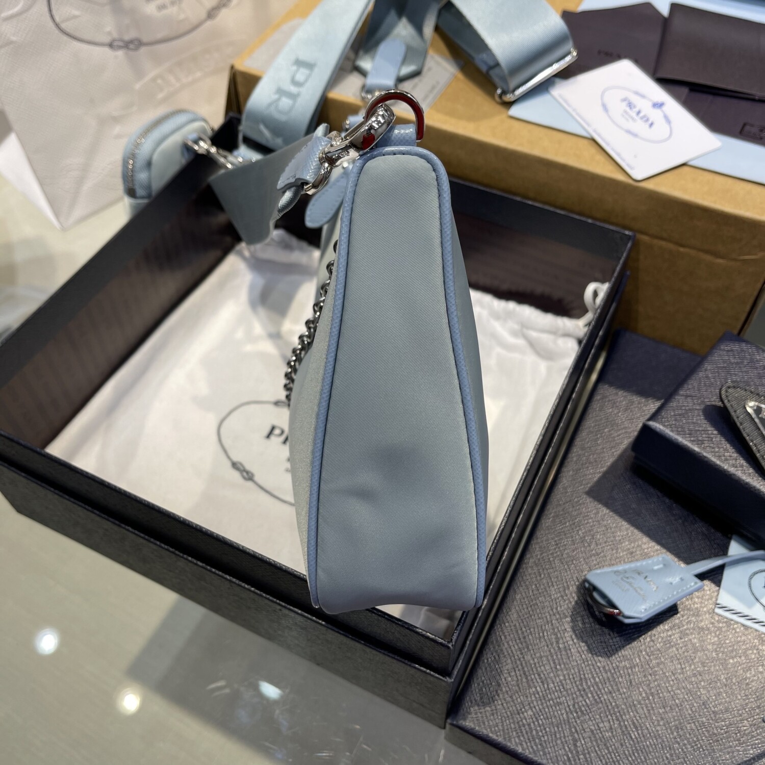 Set Prada Hobo Blue Bag