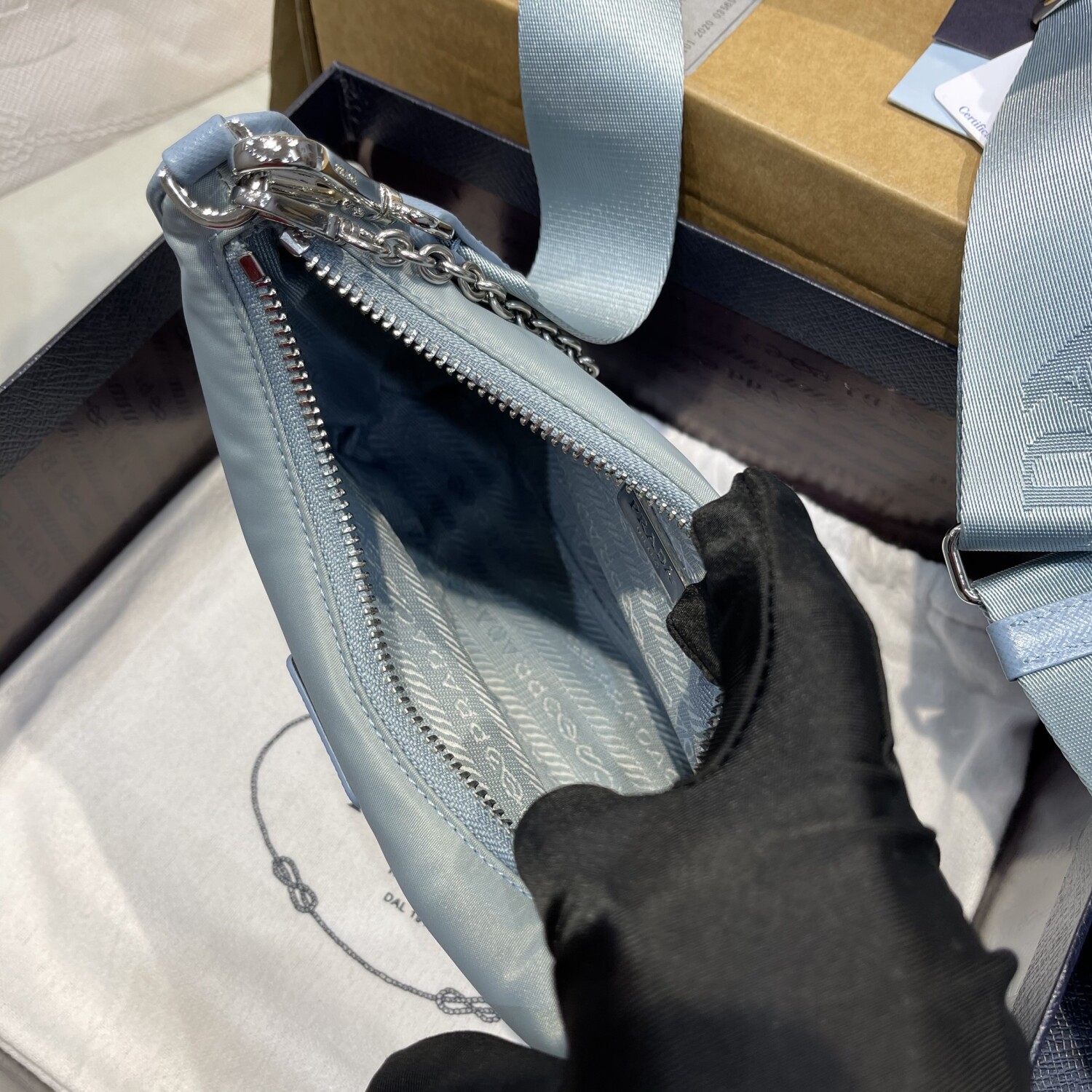 Set Prada Hobo Blue Bag