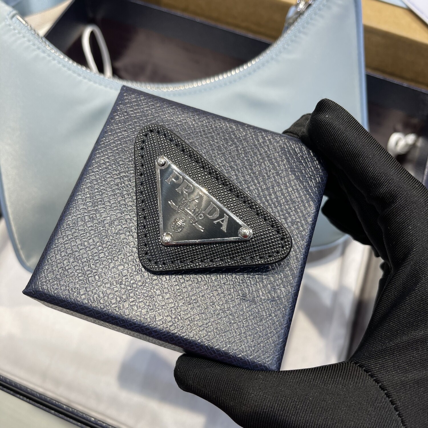Set Prada Hobo Blue Bag