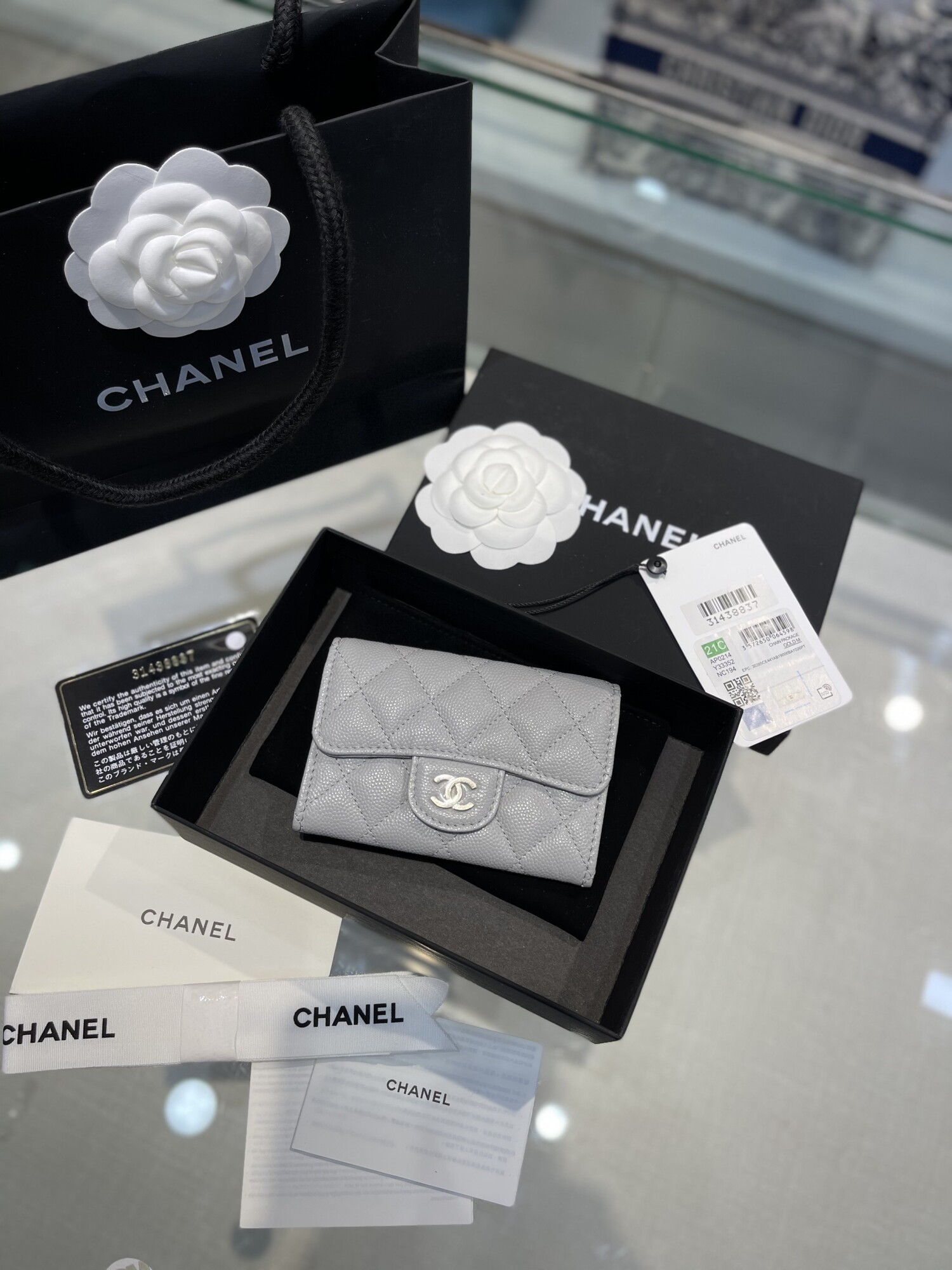 Card Holder Chanel Gray