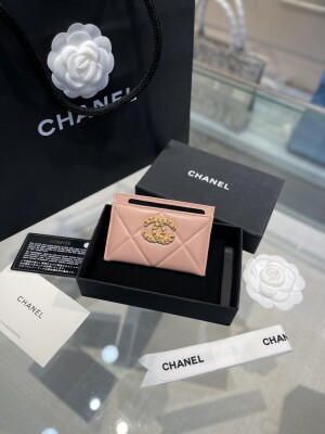 Card Holder Chanel Logo Pink