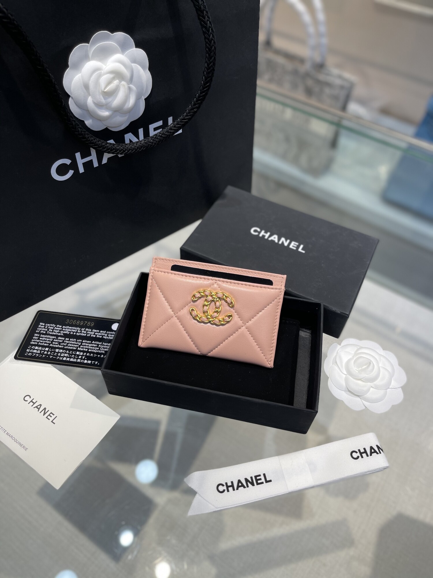 Card Holder Chanel Logo Pink