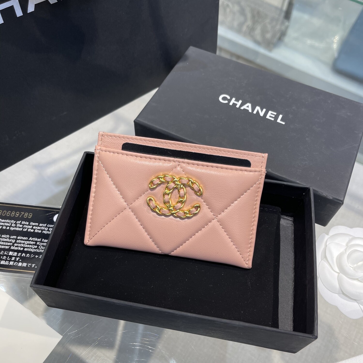 Card Holder Chanel Logo Pink