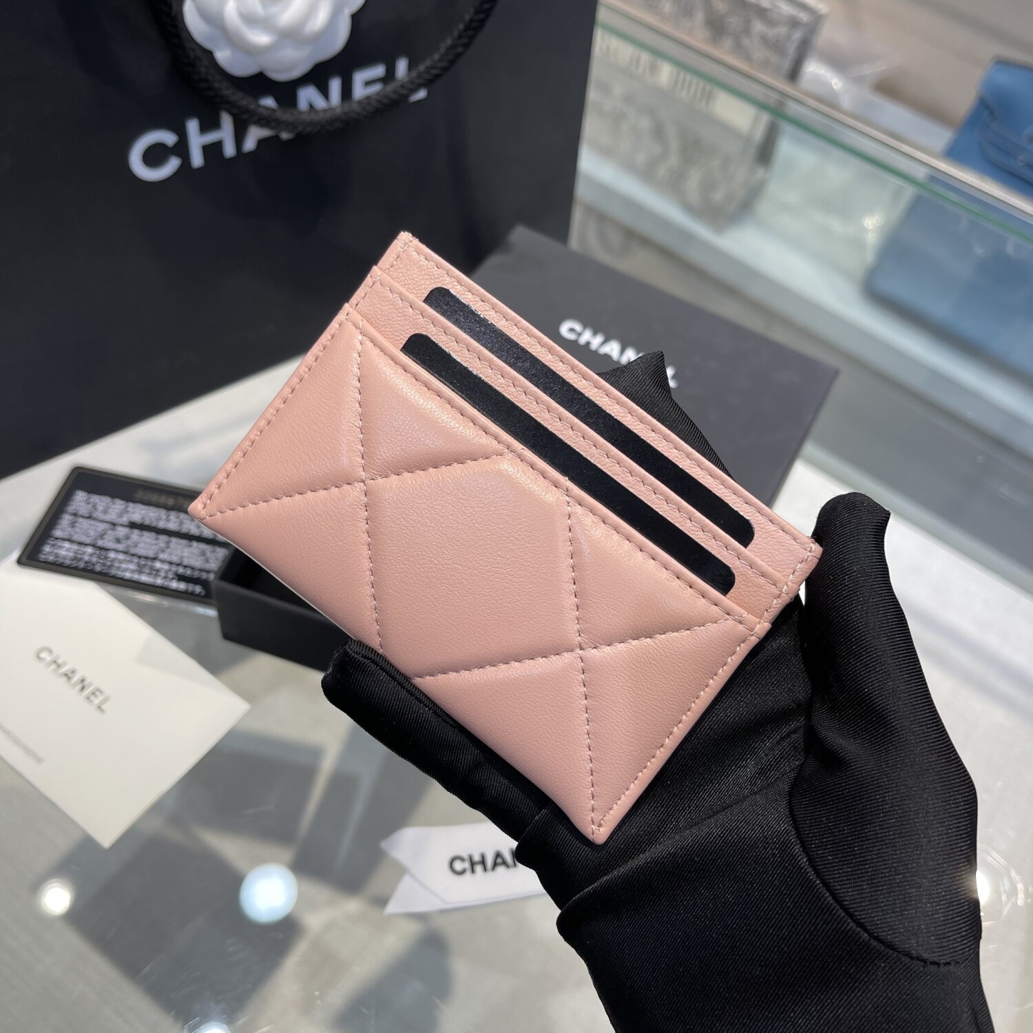 Card Holder Chanel Logo Pink