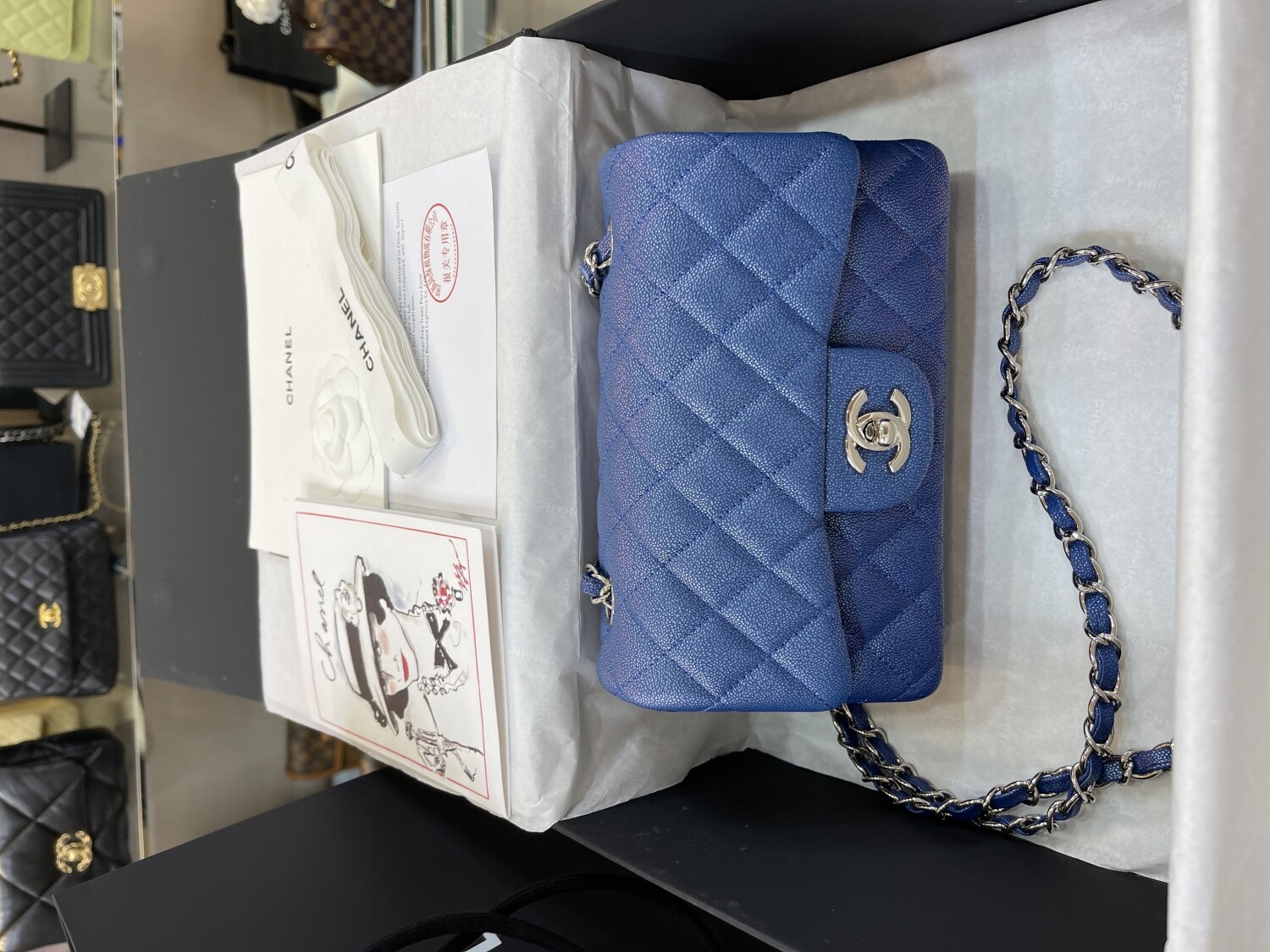 Chanel Classic Flat 20 Bling Blue Ocean