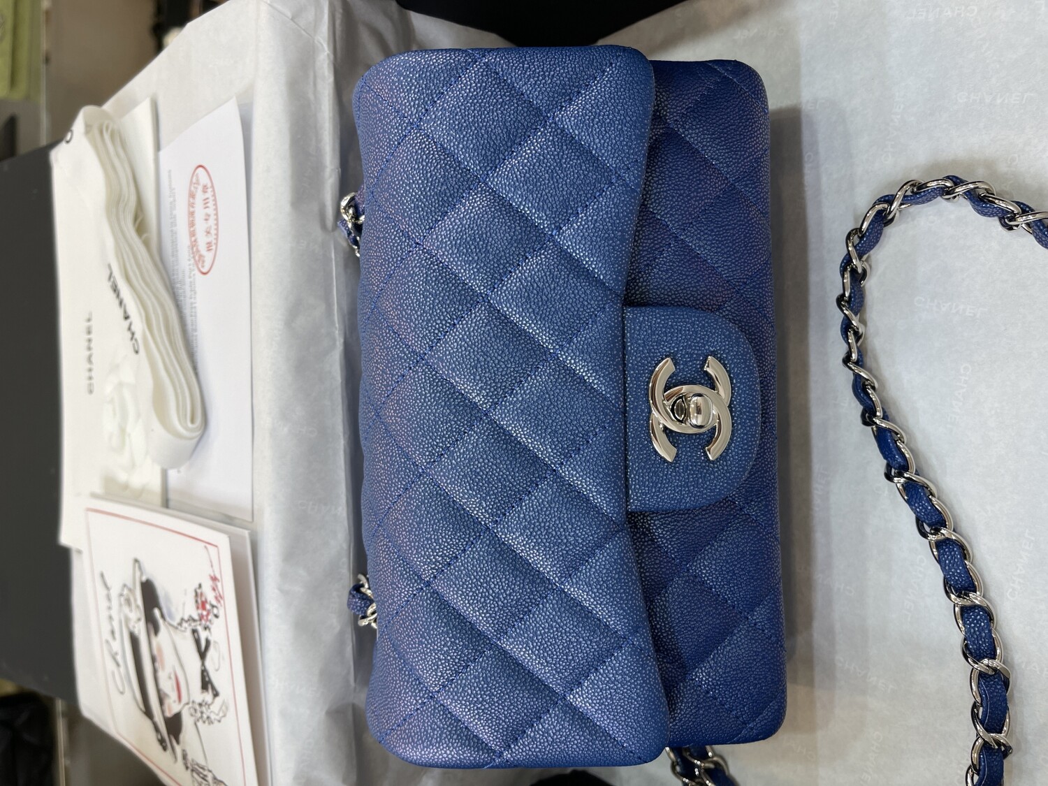 Chanel Classic Flat 20 Bling Blue Ocean