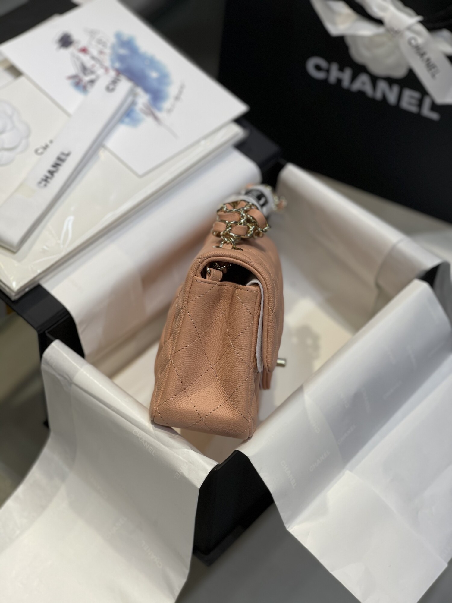 Chanel Classic Flat 20 Mini8 Orange Pink
