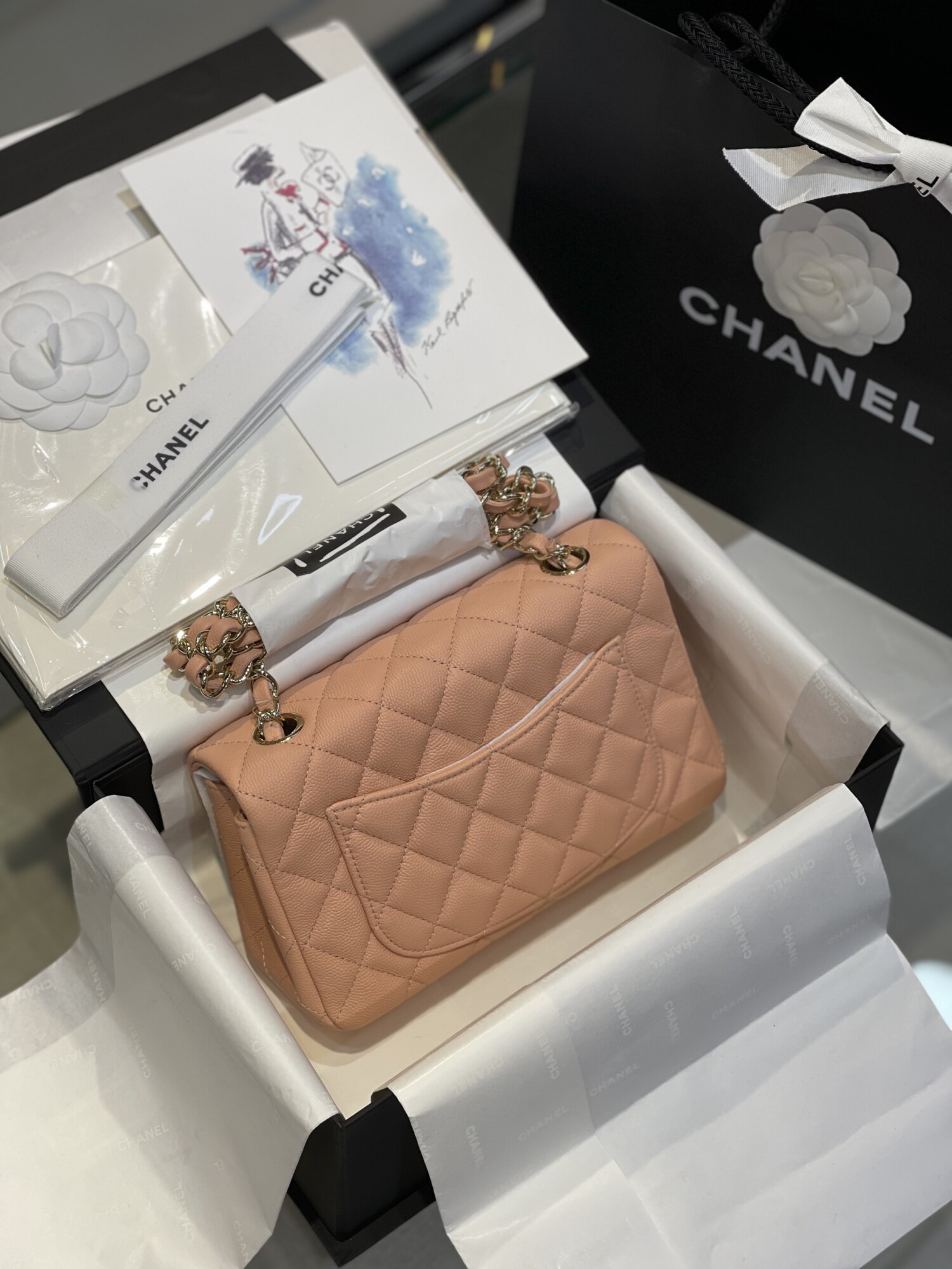 Chanel Classic Flat 20 Mini8 Orange Pink