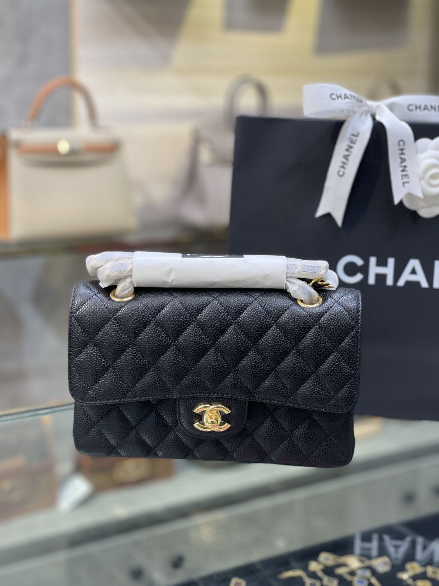 Chanel Classic Flat 23 Caviar Black