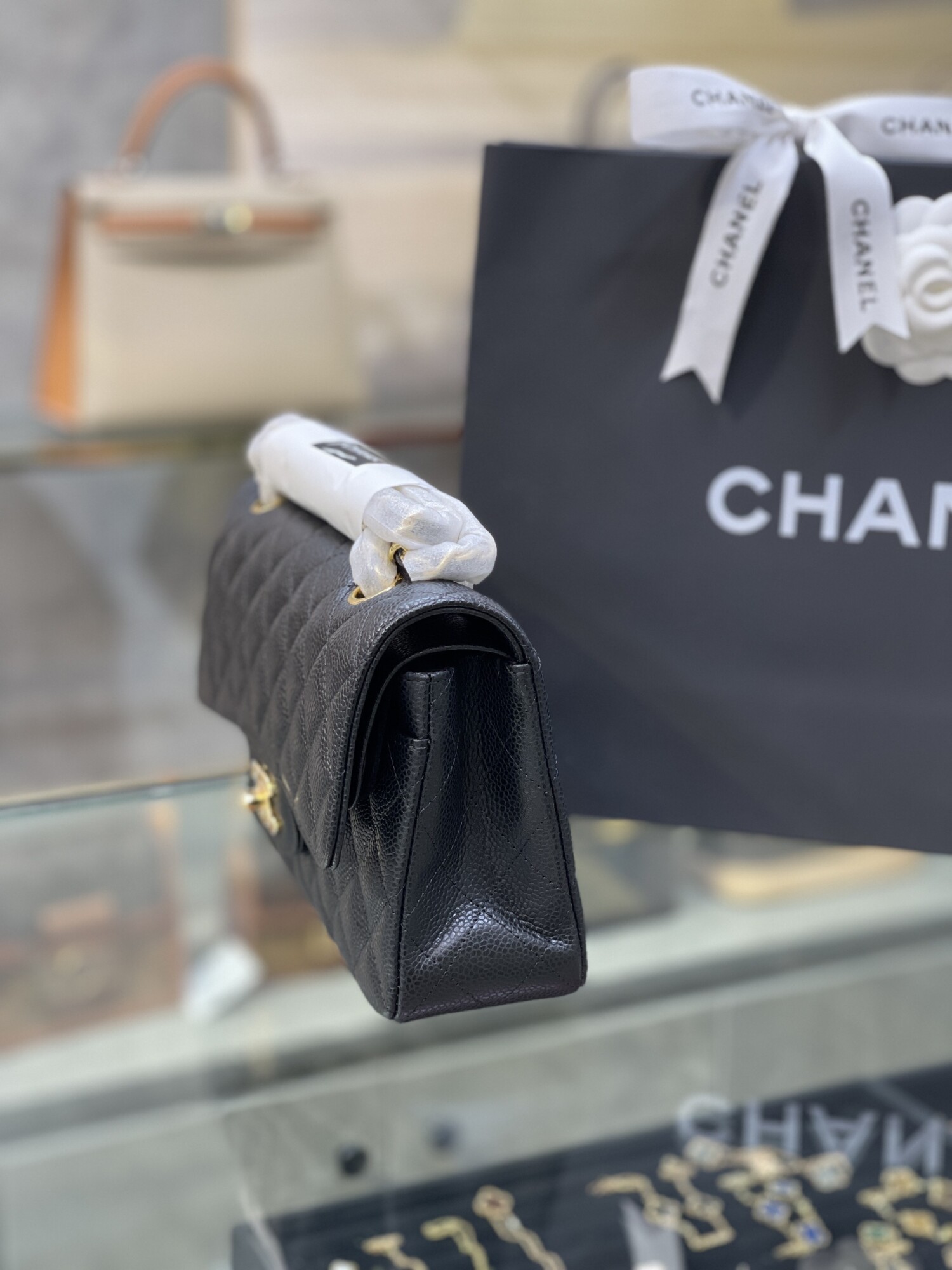 Chanel Classic Flat 23 Caviar Black
