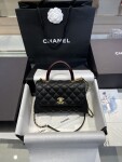 Chanel Coco Handle Black Lizard